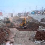 View of construction work Jamil Chowk underpass