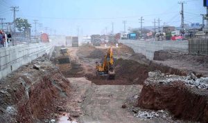 View of construction work Jamil Chowk underpass