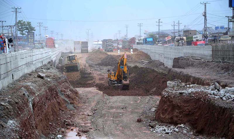 View of construction work Jamil Chowk underpass
