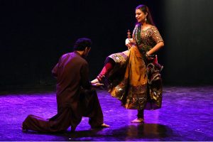 Artist performing on the stage play “Ik Boota Ambi Da” by Natak-Punjab Universty during the 3rd Punjab International Theater Festival at Alhamra