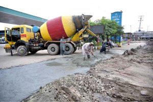 View of construction work Jamil Chowk underpass