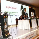 Chairman Senate, Syed Yousaf Raza Gilani addressing the 28ΤΗ Biennial international pediatric conference as chief guest
