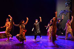 Artist performing on the stage play “Ik Boota Ambi Da” by Natak-Punjab Universty during the 3rd Punjab International Theater Festival at Alhamra