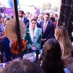 First Lady Aseefa Bhutto Zardari visits stalls during an event marking United Nations Day
