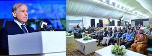 Prime Minister Muhammad Shehbaz Sharif addresses the groundbreaking ceremony of Kashmir Chowk Underpass