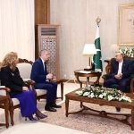 President Asif Ali Zardari in a meeting with Ambassador-designate of Azerbaijan, Mr Irfan Shakiroglu Davudov, following the presentation of credentials at Aiwan-e-Sadr