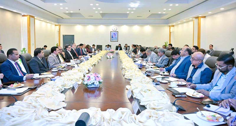 Chairman NAB Lt. Gen (R) Nazir Ahmed is holding media briefing at NAB Headquarters