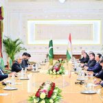 Deputy Prime Minister/Foreign Minister Senator Mohammad Ishaq Dar calling on the Prime Minister of the Republic of Tajikistan, H.E. Qohir Rasulzoda