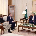 President Asif Ali Zardari in a meeting with Ambassador-designate of Norway, Sigvald Hauge, following the presentation of credentials at Aiwan-e-Sadr