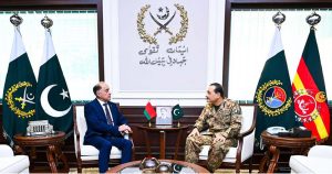 A high-level delegation from Republic of Belarus led by Lieutenant General Aleksandr Volfovich, State Secretary of the Security Council of the Republic of Belarus, calls on Field Marshal Syed Asim Munir, NI (M), HJ, Chief of Army Staff and Chief of Defence Forces (COAS & CDF), at General Headquarters (GHQ)