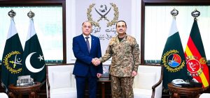 A high-level delegation from Republic of Belarus led by Lieutenant General Aleksandr Volfovich, State Secretary of the Security Council of the Republic of Belarus, calls on Field Marshal Syed Asim Munir, NI (M), HJ, Chief of Army Staff and Chief of Defence Forces (COAS & CDF), at General Headquarters (GHQ)