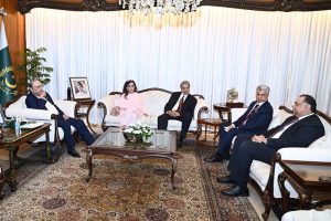 President Asif Ali Zardari in a meeting with Ambassador-designate of Pakistan to Germany, Salman Sharif, at Aiwan-e-Sadr.