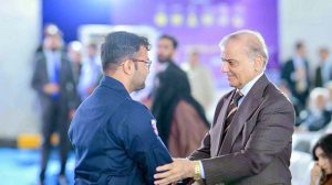 Prime Minister Muhammad Shehbaz Sharif interacts with Daanish School Alumni at the inaugural ceremony of Daanish School