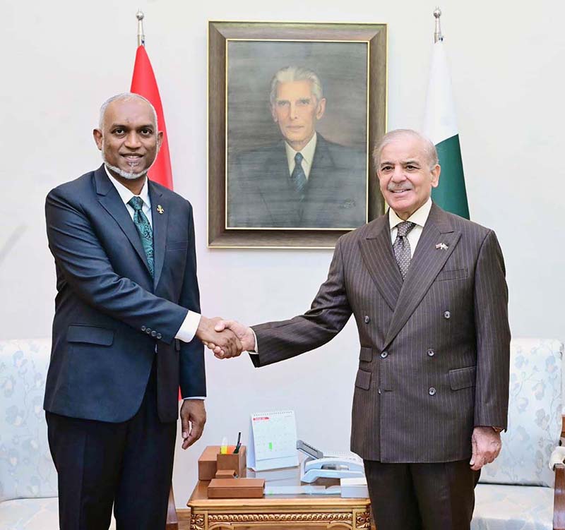 Prime Minister Muhammad Shehbaz Sharif meets President of the Maldives Muhammad Muizzu
