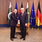 President Asif Ali Zardari shaking hands with German President Dr. Frank-Walter Steinmeier at the Office of the President