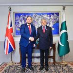 Deputy Prime Minister/Foreign Minister Senator Muhammad Ishaq Dar meeting the UK Minister of State for Middle East, North Africa, Afghanistan and Pakistan at the Foreign, Commonwealth and Development Office (FCDO), Stephen Doughty, at the Ministry of Foreign Affairs