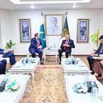 Deputy Prime Minister/Foreign Minister Senator Muhammad Ishaq Dar meeting the UK Minister of State for Middle East, North Africa, Afghanistan and Pakistan at the Foreign, Commonwealth and Development Office (FCDO), Stephen Doughty, at the Ministry of Foreign Affairs