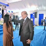 Prime Minister Muhammad Shehbaz Sharif interacts with Daanish School Alumni at the inaugural ceremony of Daanish School