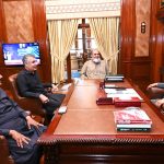 Sindh Governor Syed Muhammad Nehal Hashmi is meeting Member National Assembly Agha Rafiullah at Governor House. Parliamentary Leader, Karachi Metropolitan Corporation, Muhammad Feroz Khan and social activist Chaudhry Altamash are also present on this occasion