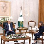 President Asif Ali Zardari in a meeting with Ms Amna Baloch, Ambassador-designate of Pakistan to Türkiye, at Aiwan-e-Sadr