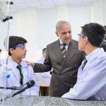 Prime Minister Muhammad Shehbaz Sharif interacts with students at Daanish School
