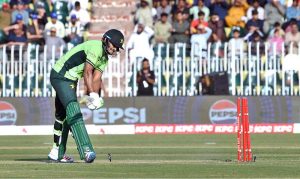 Pakistan’s batter, Hasan Nawaz bowled out during the ODI tri-nation series match against England at Rawalpindi Cricket Stadium