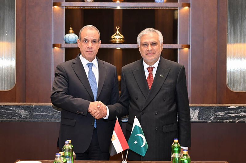 Deputy Prime Minister/Foreign Minister Senator Mohammad Ishaq Dar meeting the Foreign Minister of Egypt, Dr. Badr Abdelatty