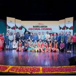 Federal Minister for National Heritage and Culture Aurangzeb Khan Khichi poses for a group photograph with the 15-member group of artists from Bangladesh and participants at a cultural event organized by the National Heritage and Culture Division at the Pakistan National Council of the Arts (PNCA)