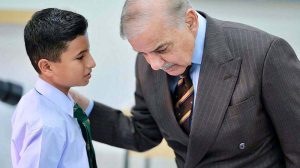 Prime Minister Muhammad Shehbaz Sharif interacts with students at Daanish School
