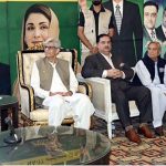 Prime Minister Muhammad Shehbaz Sharif addresses a gathering at the residence of late parliamentarian Mahmood Bashir Virk