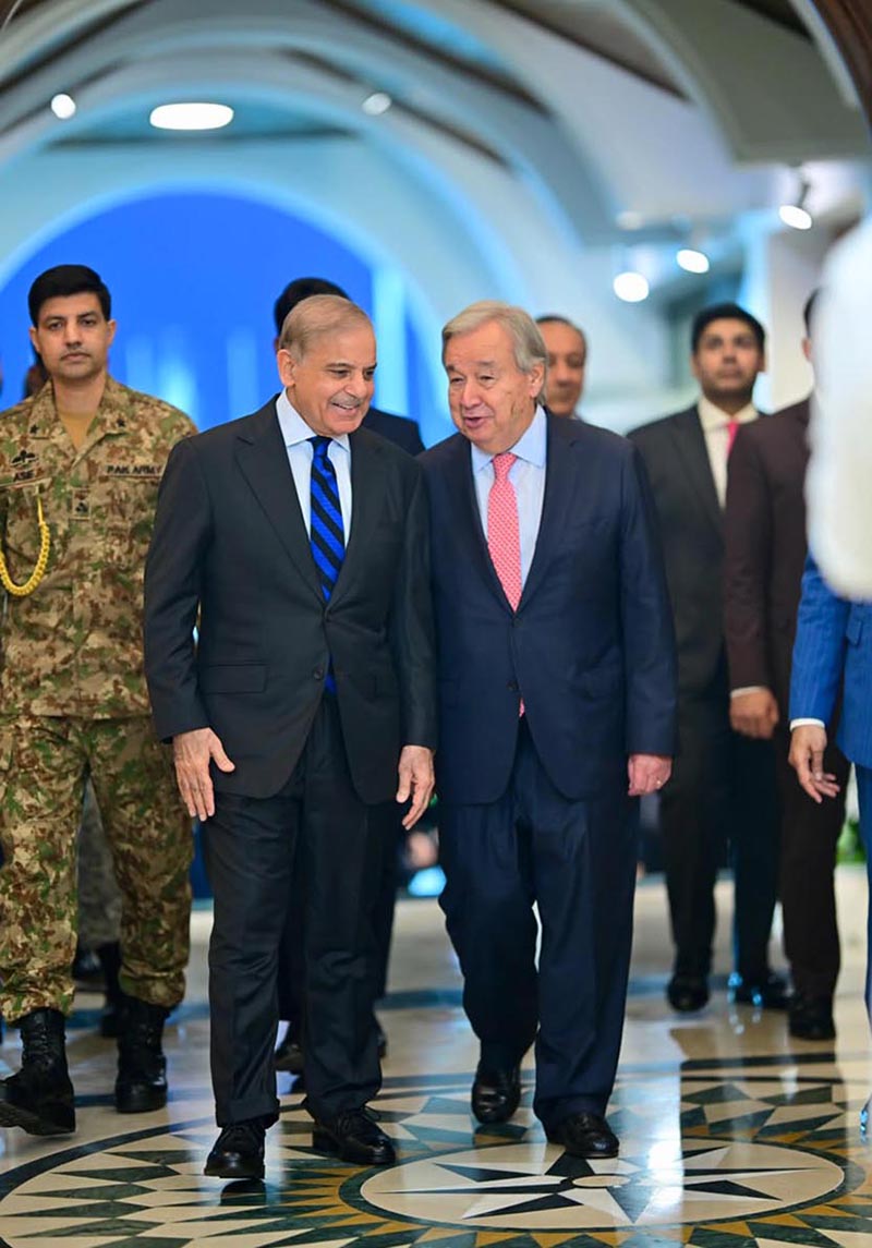 Prime Minister Muhammad Shehbaz Sharif welcomed United Nations Secretary-General Antonio Guterres, who is on an official visit to Pakistan