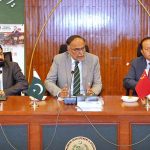 Federal Minister for Planning, Development and Special Initiatives Ahsan Iqbal during a meeting with a business delegation from Xinjiang, China, led by Yuan Jianmin, Senior Advisor to the Xinjiang Government