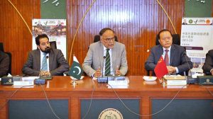 Federal Minister for Planning, Development and Special Initiatives Ahsan Iqbal during a meeting with a business delegation from Xinjiang, China, led by Yuan Jianmin, Senior Advisor to the Xinjiang Government