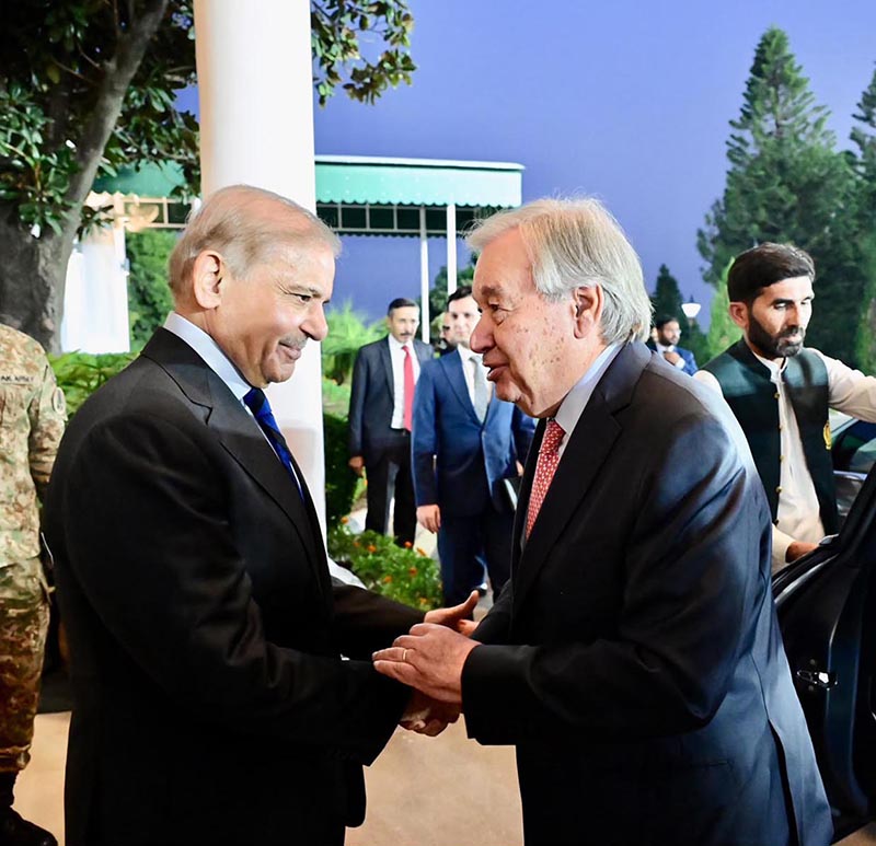 Prime Minister Muhammad Shehbaz Sharif welcomed United Nations Secretary-General Antonio Guterres, who is on an official visit to Pakistan