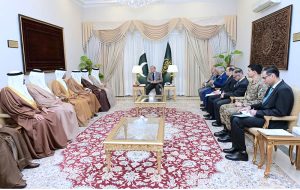 Foreign Minister of the Kingdom of Bahrain, Dr. Abdullatif bin Rashid Al-Zayani calls on Prime Minister Muhammad Shehbaz Sharif.