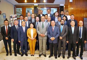 Federal Minister for Planning, Development and Special Initiatives Ahsan Iqbal during a meeting with a business delegation from Xinjiang, China, led by Yuan Jianmin, Senior Advisor to the Xinjiang Government