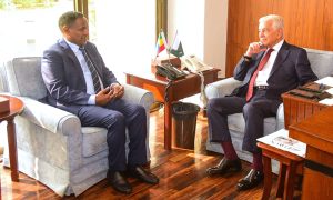 Dr. Oumer Hussein Oba, Ambassador of Ethiopia calls on Minister for Defence, Khawaja Muhammad Asif.