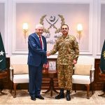 Vladimir Kolokoltsev, Minister of Internal Affairs of the Russian Federation, calls on Field Marshal Syed Asim Munir, NI (M), HJ, Chief of Army Staff and Chief of Defence Forces (COAS & CDF), at General Headquarters (GHQ)