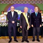 President Asif Ali Zardari and Prime Minister Muhammad Shehbaz Sharif at a special investiture ceremony to confer the Nishan-e-Imtiaz on United Nations Secretary-General António Guterres at Aiwan-e-Sadr