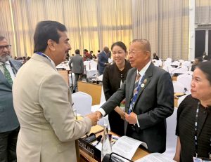 Chairman Senate, Syed Yousaf Raza Gilani in a meeting with parliamentary delegation from Bhutan on the sidelines of the 153rd Assembly of the Inter-Parliamentary Union (IPU) held in Arusha, United Republic Of Tanzania.