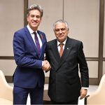 Deputy Prime Minister/Foreign Minister Senator Mohammad Ishaq Dar meeting the Foreign Secretary of the United Kingdom, Ed Miliband