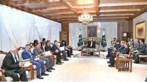 President Asif Ali Zardari in a meeting with Tomasz Siemoniak, Minister, Member of the Council of Ministers and Coordinator of Special Services of the Republic of Poland, at Aiwan-e-Sadr