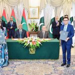 President of Maldives Dr. Mohamed Muizzu and Prime Minister of Pakistan Muhammad Shehbaz Sharif witnesses the exchange of MoUs between Pakistan and Maldives in various sectors at a ceremony in Prime Minister's House
