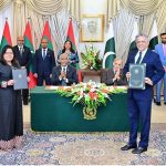 President of Maldives Dr. Mohamed Muizzu and Prime Minister of Pakistan Muhammad Shehbaz Sharif witnesses the exchange of MoUs between Pakistan and Maldives in various sectors at a ceremony in Prime Minister's House