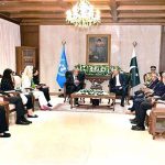 President Asif Ali Zardari in a meeting with United Nations Secretary-General António Guterres at Aiwan-e-Sadr