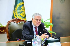 Deputy Prime Minister/Foreign Minister Senator Mohammad Ishaq Dar chairing a meeting to review the outcomes of the recent high-level visits, at the Ministry of Foreign Affairs.
