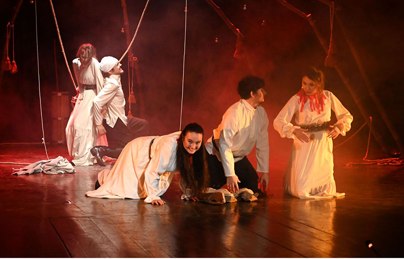 Kazakhstani artists perform in the stage play “Sholpan’s Sin” by Kostanay Drama Theatre during the 3rd Punjab International Theatre Festival at Alhamra