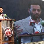 Federal Minister for Health Syed Mustafa Kamal addressing during attending the inaugural ceremony of 'Career Connect 2026, organized by the Department of Computer Science at the University of Karachi