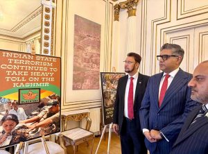 High Commissioner of Pakistan to UK, Tipu Usman addressing at "Kashmir Black Day" event held at London.