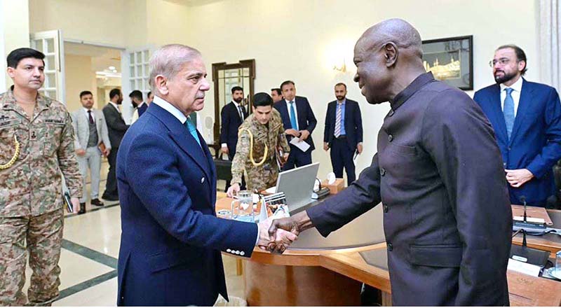 H.E. Gilbert F. Houngbo, Director General of the International Labour Organization (ILO) paid a courtesy call on Prime Minister Muhammad Shehbaz Sharif